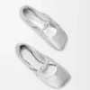 Pebble Soft Ballerina in Laminated Nappa Lambskin Pebble Soft Ballerina in Laminated Nappa Lambskin