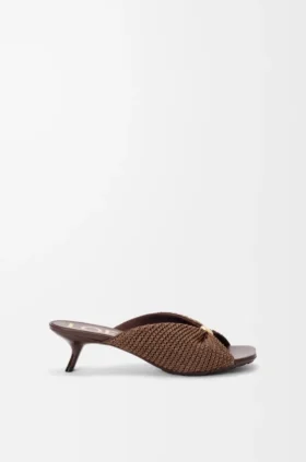 Pebble Soft Slide in Raffia-Effect Fabric