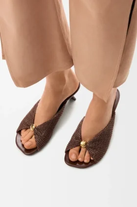Pebble Soft Slide in Raffia-Effect Fabric