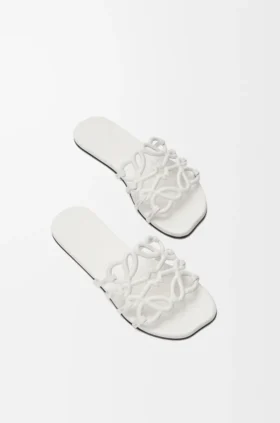 Petal Anagram Slide in Calfskin