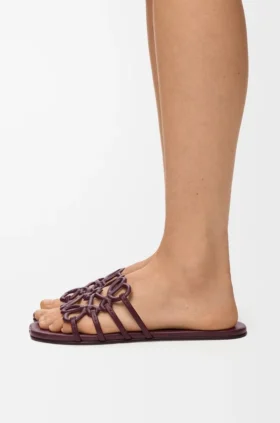 Petal Anagram Slide in Calfskin
