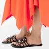 Petal Anagram Slide in Calfskin Petal Anagram Slide in Calfskin