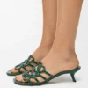 Petal Anagram Slide in Croc-Embossed Calfskin Petal Anagram Slide in Croc-Embossed Calfskin