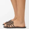 Petal Anagram Slide in Croc-Embossed Calfskin Petal Anagram Slide in Croc-Embossed Calfskin