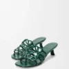 Petal Anagram Slide in Croc-Embossed Calfskin Petal Anagram Slide in Croc-Embossed Calfskin