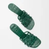 Petal Anagram Slide in Croc-Embossed Calfskin Petal Anagram Slide in Croc-Embossed Calfskin