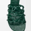 Petal Anagram Slide in Croc-Embossed Calfskin Petal Anagram Slide in Croc-Embossed Calfskin