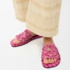 Petal Anagram Slide in Embroidered Canvas Petal Anagram Slide in Embroidered Canvas