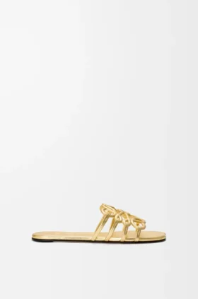 Petal Anagram Slide in Laminated Lambskin