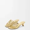 Petal Anagram Slide in Laminated Lambskin Petal Anagram Slide in Laminated Lambskin
