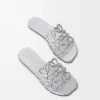 Petal Anagram Slide in Laminated Lambskin Petal Anagram Slide in Laminated Lambskin