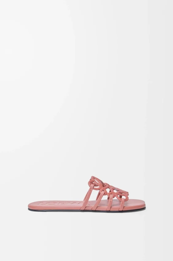 Petal Anagram Slide in Rhinestone-Embellished Suede Petal Anagram Slide in Rhinestone-Embellished Suede