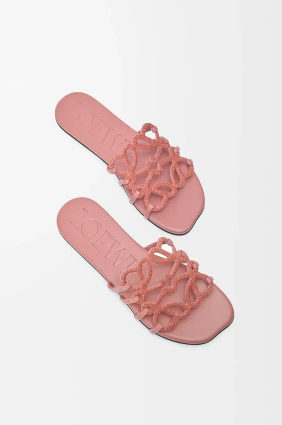 Petal Anagram Slide in Rhinestone-Embellished Suede Petal Anagram Slide in Rhinestone-Embellished Suede