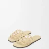 Petal Anagram Slide in Rhinestone-Embellished Suede Petal Anagram Slide in Rhinestone-Embellished Suede