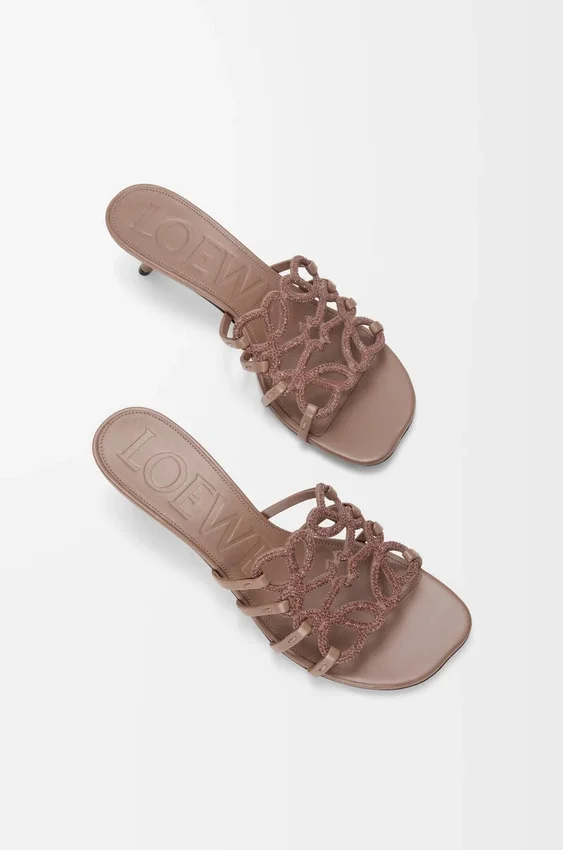 Petal Anagram Slide in Rhinestone-Embellished Suede Petal Anagram Slide in Rhinestone-Embellished Suede