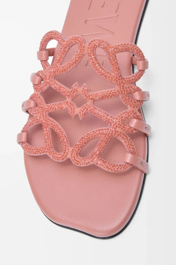 Petal Anagram Slide in Rhinestone-Embellished Suede Petal Anagram Slide in Rhinestone-Embellished Suede
