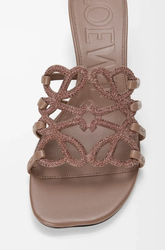 Petal Anagram Slide in Rhinestone-Embellished Suede Petal Anagram Slide in Rhinestone-Embellished Suede