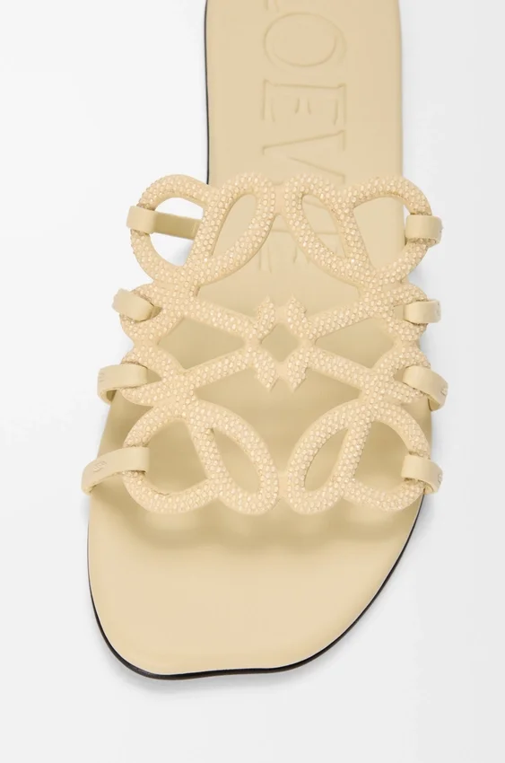 Petal Anagram Slide in Rhinestone-Embellished Suede Petal Anagram Slide in Rhinestone-Embellished Suede