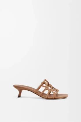 Petal Anagram Slide in Soft Calfskin