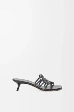 Petal Anagram Slide in Soft Calfskin