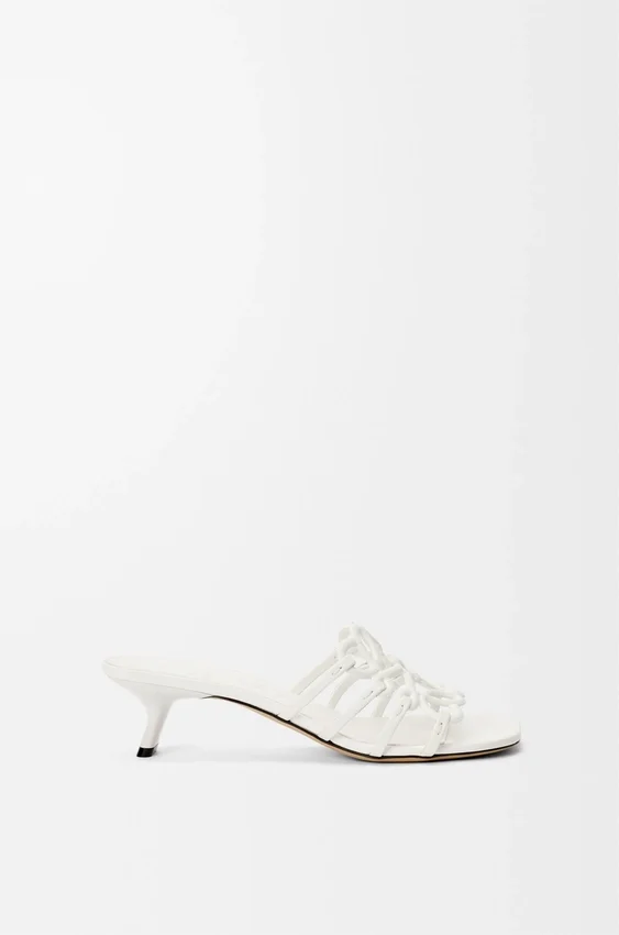 Petal Anagram Slide in Soft Calfskin Petal Anagram Slide in Soft Calfskin