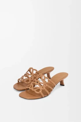 Petal Anagram Slide in Soft Calfskin