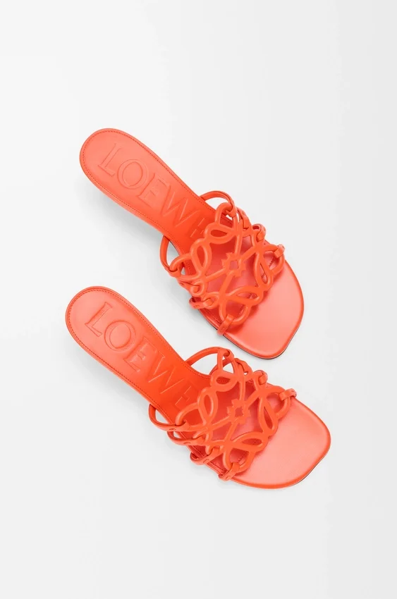 Petal Anagram Slide in Soft Calfskin Petal Anagram Slide in Soft Calfskin