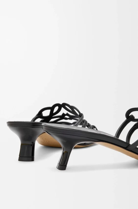 Petal Anagram Slide in Soft Calfskin Petal Anagram Slide in Soft Calfskin