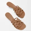 Petal Anagram Slide in Soft Calfskin Petal Anagram Slide in Soft Calfskin