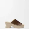Petal Espadrille Platform Slide in Vegetable-Tanned Calfskin
