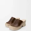 Petal Espadrille Platform Slide in Vegetable-Tanned Calfskin