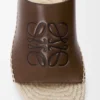 Petal Espadrille Platform Slide in Vegetable-Tanned Calfskin