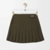 Pleated Mini Skirt in Cotton Blend