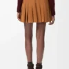 Pleated Mini Skirt in Suede Lambskin Pleated Mini Skirt in Suede Lambskin