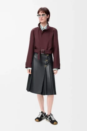 Pleated Skirt in Nappa Lambskin
