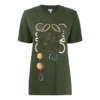 Printing Loose Pure Cotton Short Sleeve Olive Green S359333Xbp-4160