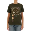 Printing Loose Pure Cotton Short Sleeve Olive Green S359333Xbp-4160