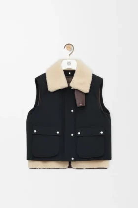 Puffer Vest in Shearling and Cotton Blend Puffer Vest in Shearling and Cotton Blend