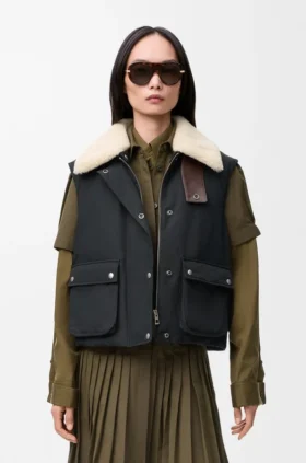 Puffer Vest in Shearling and Cotton Blend Puffer Vest in Shearling and Cotton Blend