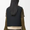 Puffer Vest in Shearling and Cotton Blend