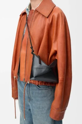 Puzzle Fold Pouch in Shiny Nappa Calfskin