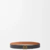Reversible Anagram Belt in Soft Grained Calfskin and Smooth Calfskin Reversible Anagram Belt in Soft Grained Calfskin and Smooth Calfskin