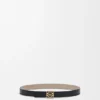 Reversible Anagram Bombé Belt in Smooth Calfskin Reversible Anagram Bombé Belt in Smooth Calfskin