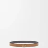 Reversible Anagram Bombé Belt in Smooth Calfskin Reversible Anagram Bombé Belt in Smooth Calfskin