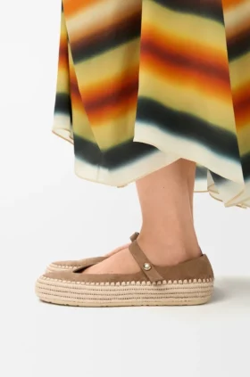 Rio Mary-Jane in Suede and Raffia