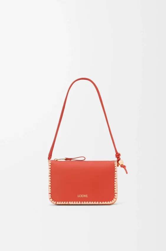 Rio Pouch in Classic Calfskin and Raffia Rio Pouch in Classic Calfskin and Raffia
