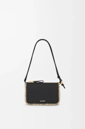 Rio Pouch in Classic Calfskin and Raffia Rio Pouch in Classic Calfskin and Raffia