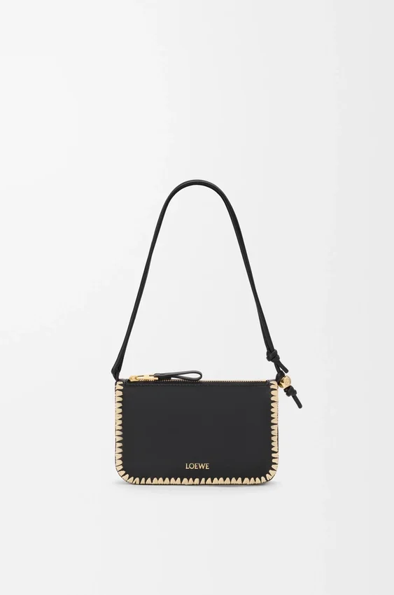 Rio Pouch in Classic Calfskin and Raffia Rio Pouch in Classic Calfskin and Raffia