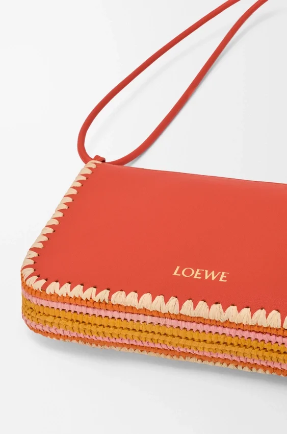 Rio Pouch in Classic Calfskin and Raffia Rio Pouch in Classic Calfskin and Raffia