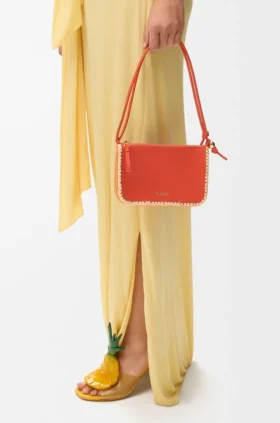 Rio Pouch in Classic Calfskin and Raffia Rio Pouch in Classic Calfskin and Raffia